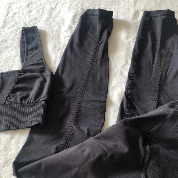 Free People Black Good Karma Square Neck Bra and Leggings Set - Picture 4 of 7